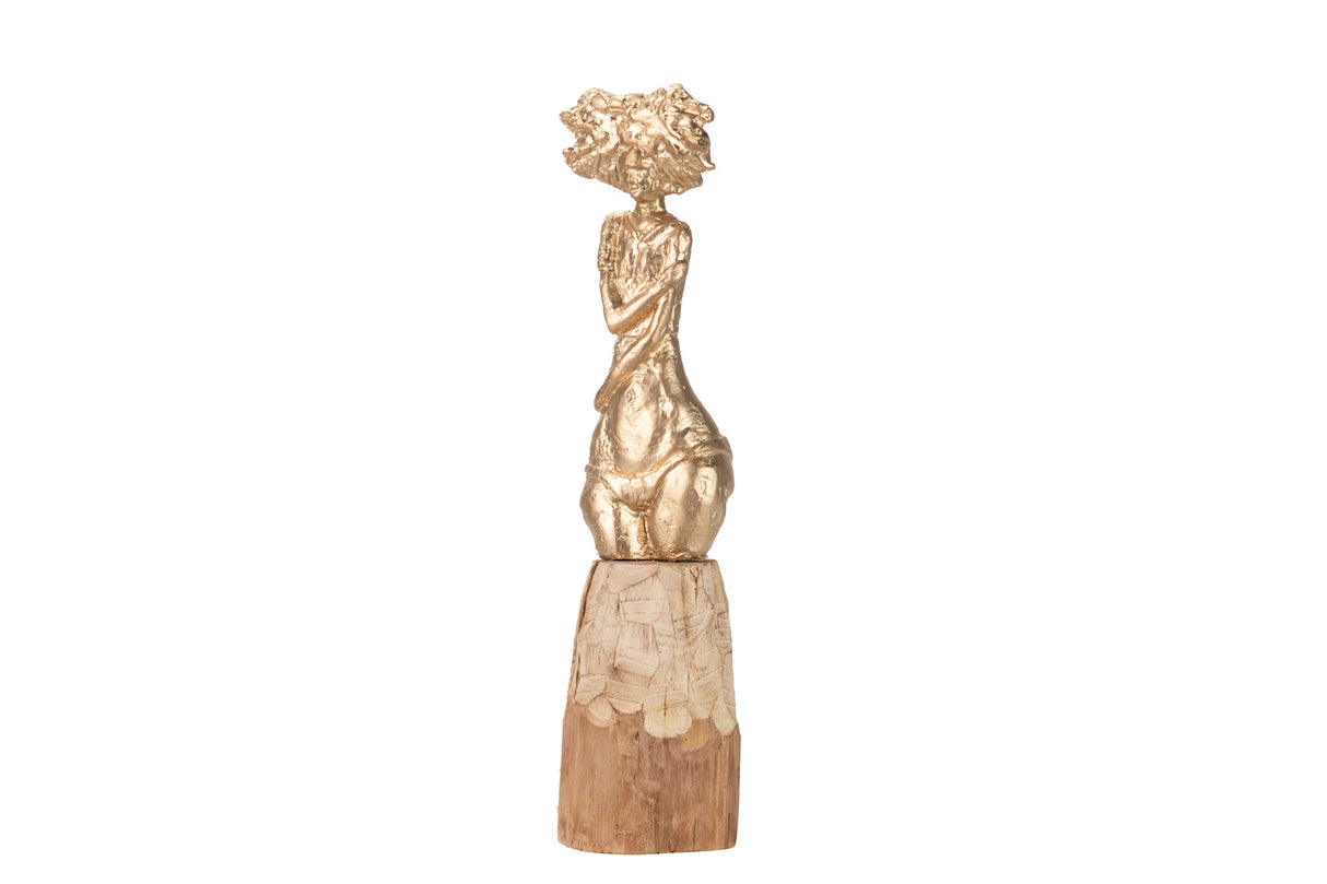 Figur Lady Polyaresina Wood Mango 11x11x41 cm