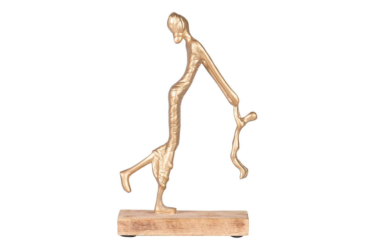Figura madre e alluminio MDF 19x8x33 cm