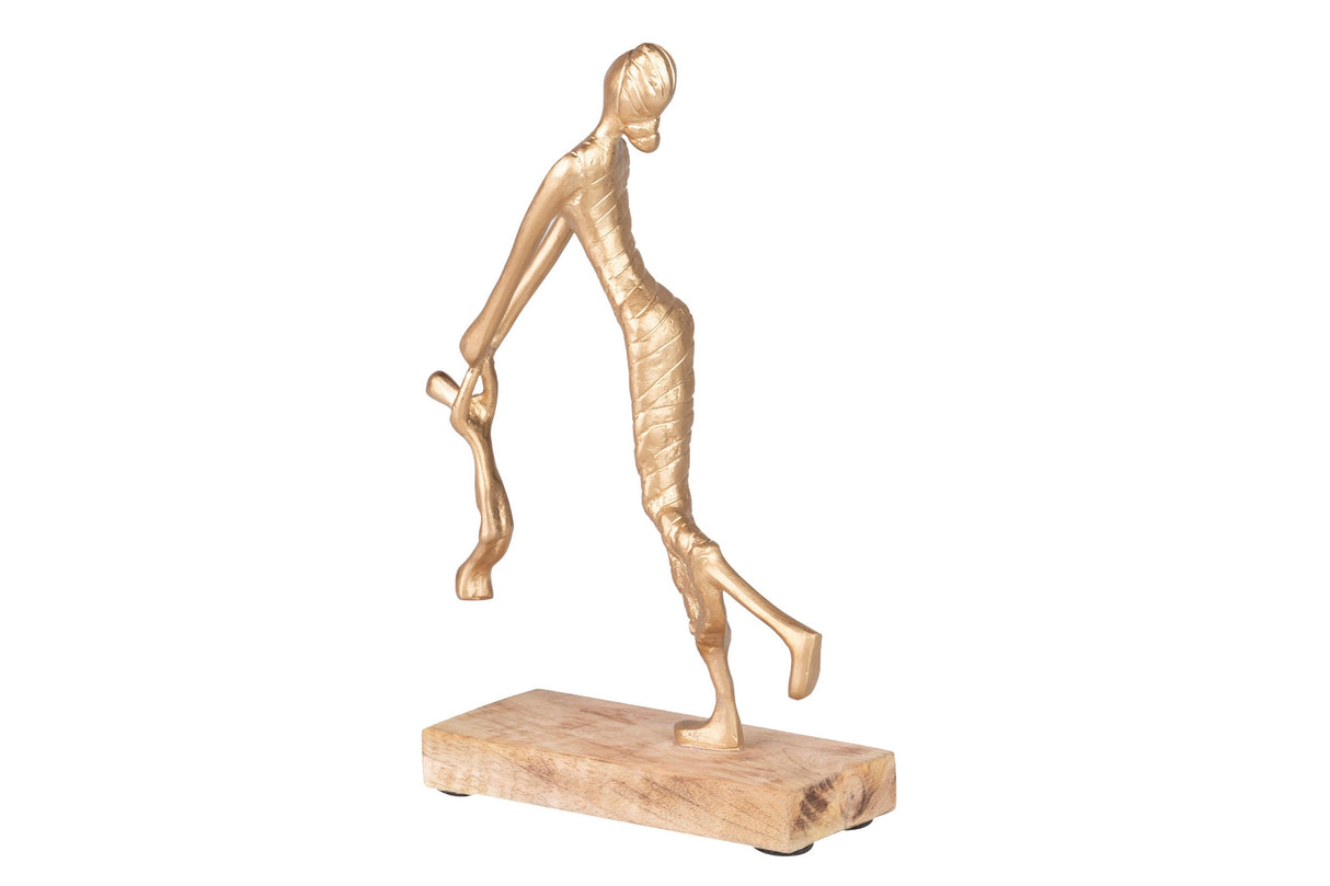 Figura madre e alluminio MDF 19x8x33 cm