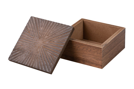 CAJA MADERA TALLADA NATURAL 11x11x6 CM