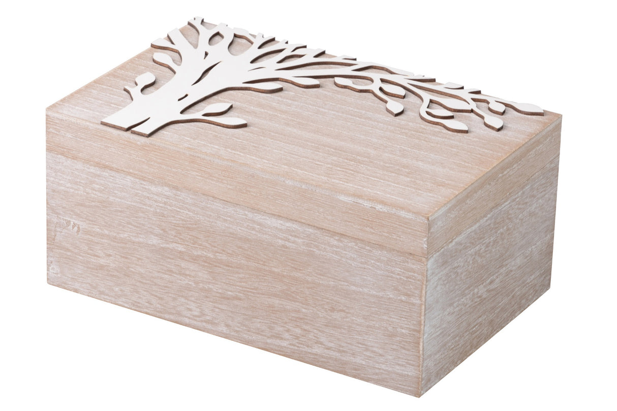 CAJA ARBOL NATURAL BLANCO 25x16x12 CM