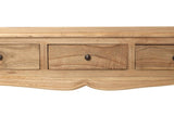 Console de madeira Mindi Natural 3 gavetas 110x30x80cm