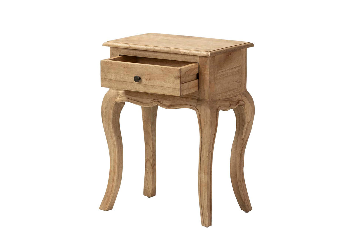 MESITA NOCHE MADERA MINDI NATURAL 45x30x61 CM