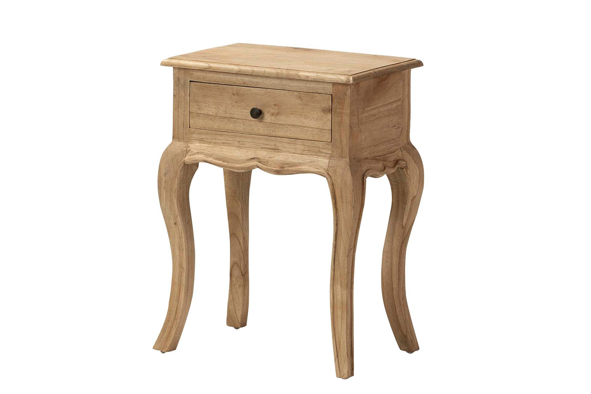 MESITA NOCHE MADERA MINDI NATURAL 45x30x61 CM