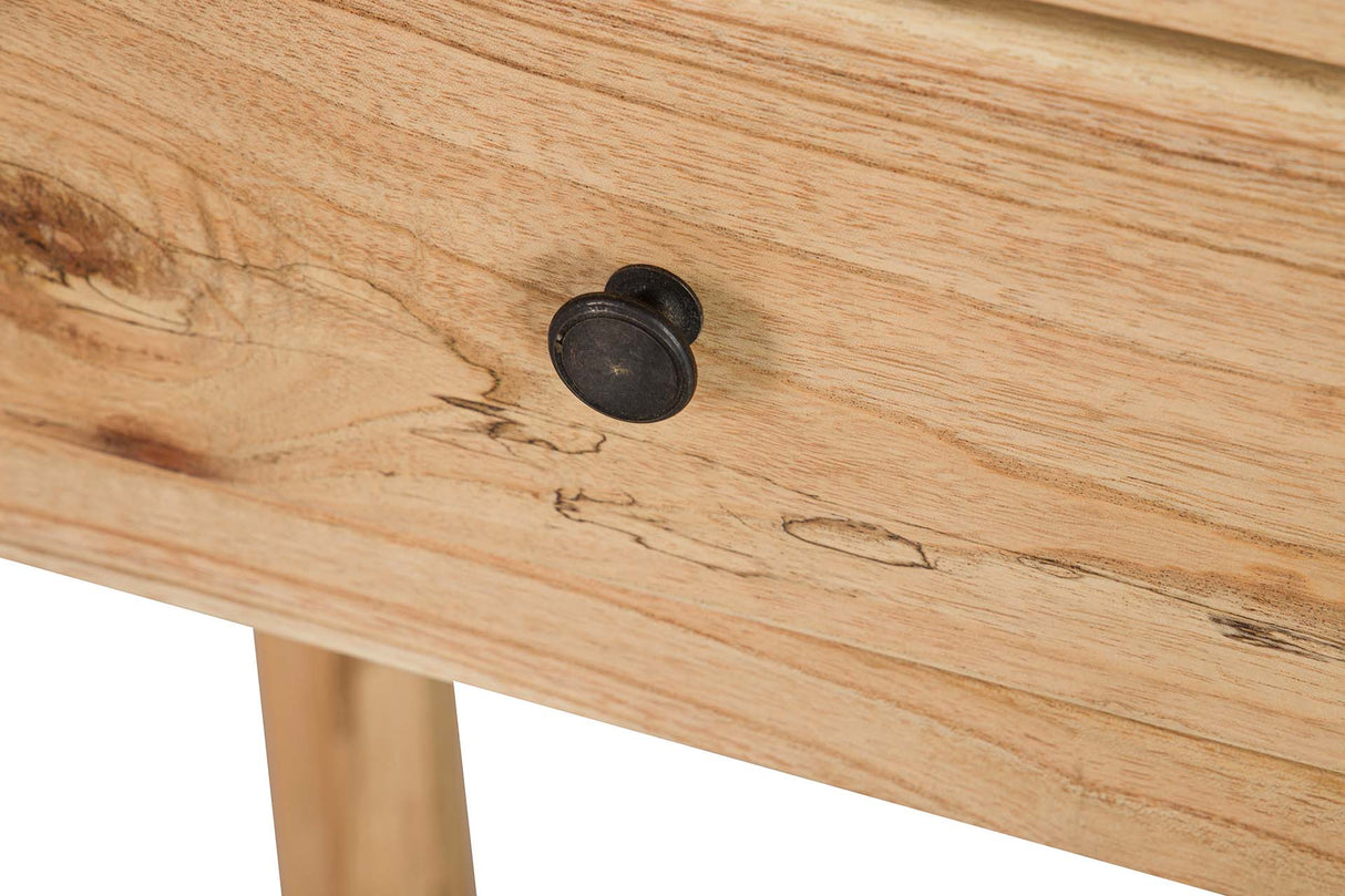 CONSOLA MADERA MINDI NATURAL 2 CAJONES 90x30x80 CM