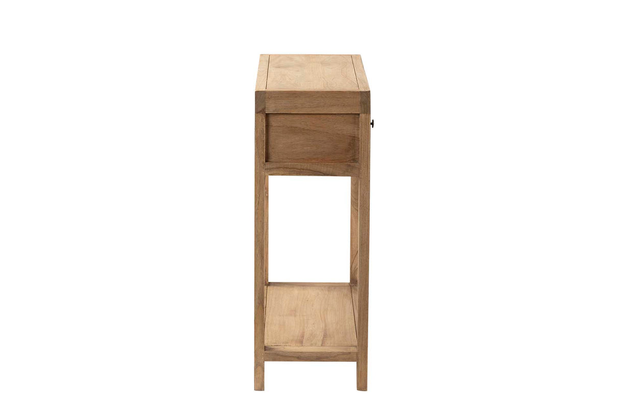 Console en bois naturel naturel 2 tiroirs 90x30x80 cm