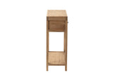 Console en bois naturel naturel 2 tiroirs 90x30x80 cm