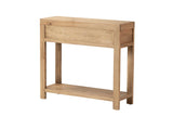 Natural Mindi Wood Console 2 Schubladen 90x30x80 cm