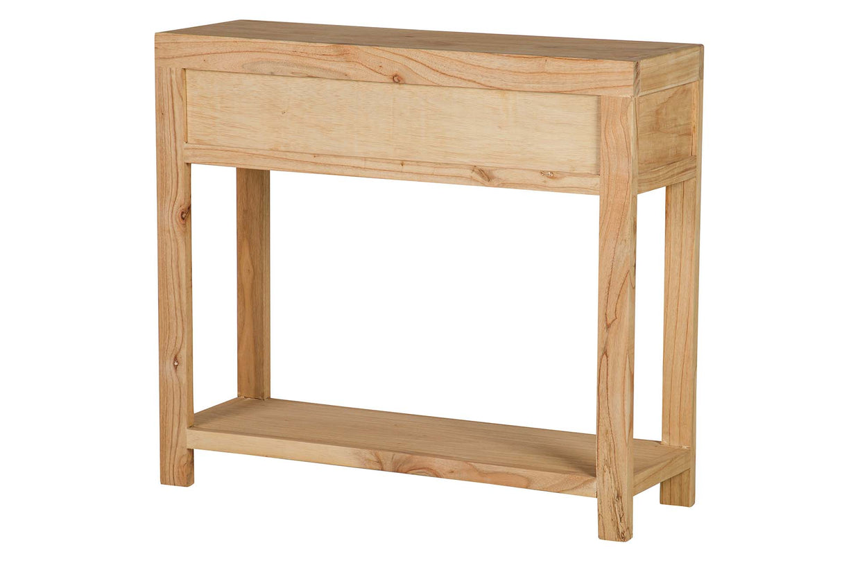 CONSOLA MADERA MINDI NATURAL 2 CAJONES 90x30x80 CM