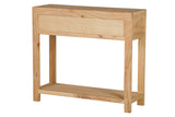 CONSOLA MADERA MINDI NATURAL 2 CAJONES 90x30x80 CM