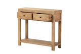 Console in legno Mindi Natural 2 cassetti 90x30x80 cm