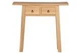 Console en bois naturel naturel 2 tiroirs 90x30x80 cm
