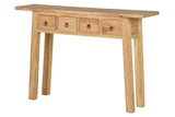CONSOLA MADERA MINDI NATURAL 4 CAJONES 120x30x80CM