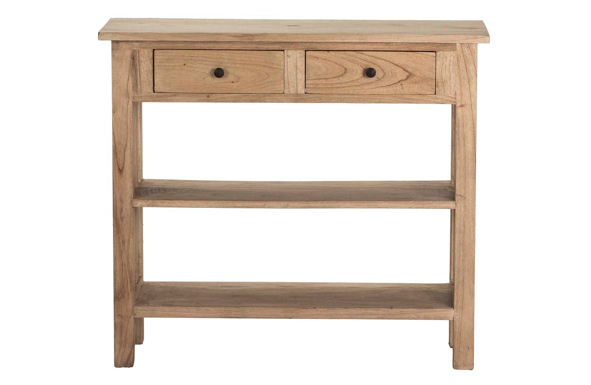 Console in legno Mindi Natural 2 cassetti 90x30x80 cm