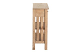 Natural Mindi Wood Console 2 Schubladen 90x30x80 cm