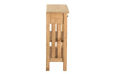 Console en bois naturel naturel 2 tiroirs 90x30x80 cm