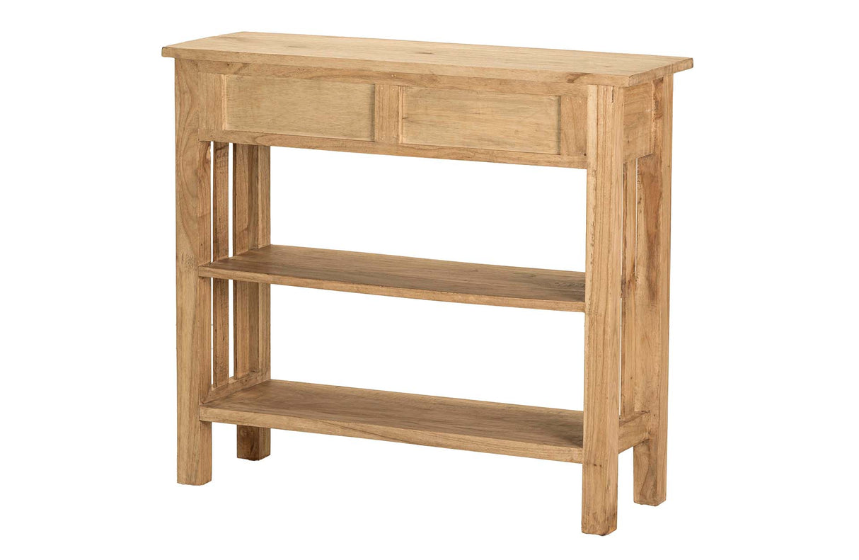 Console en bois naturel naturel 2 tiroirs 90x30x80 cm