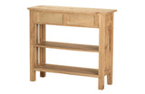 Console en bois naturel naturel 2 tiroirs 90x30x80 cm