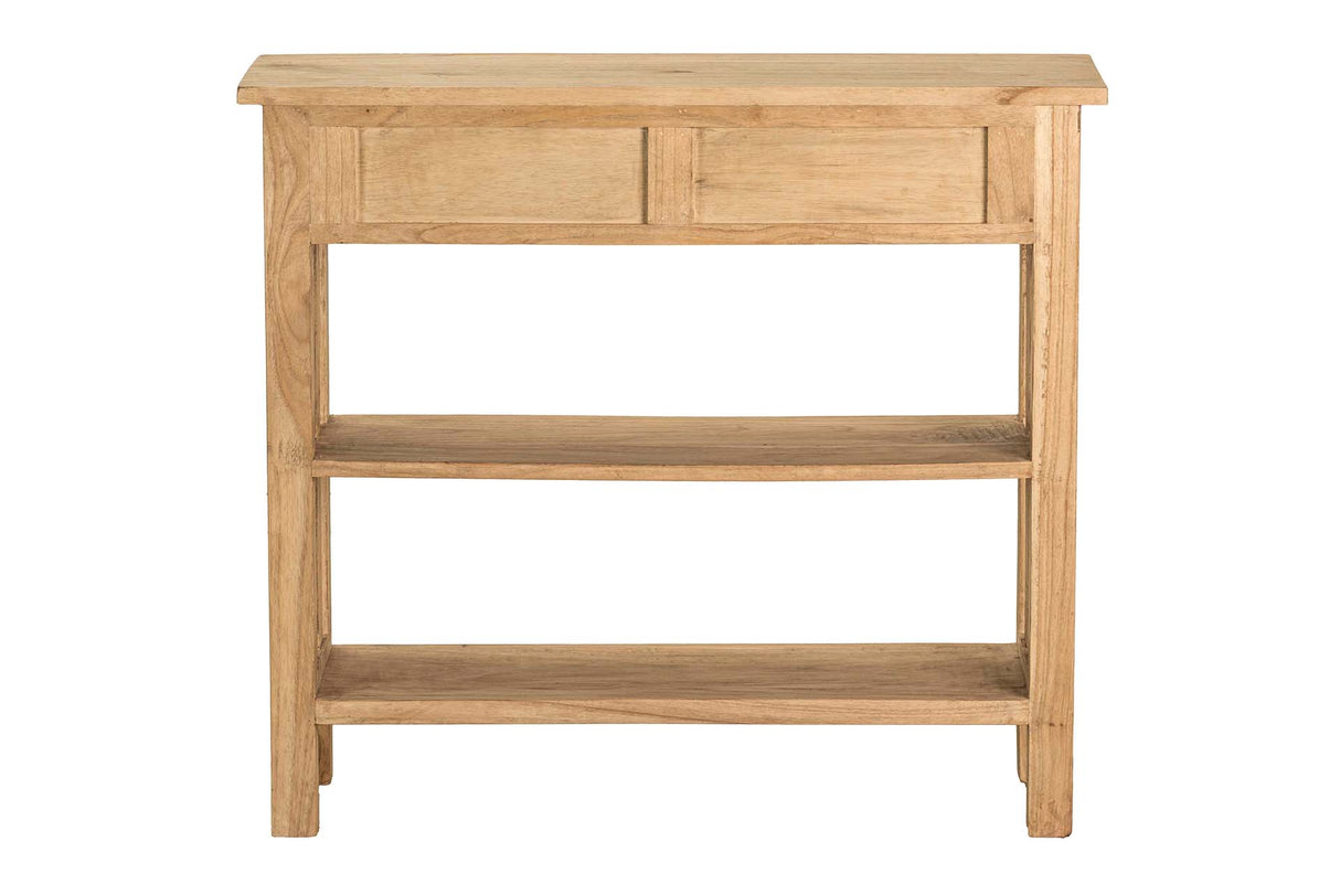 Console en bois naturel naturel 2 tiroirs 90x30x80 cm