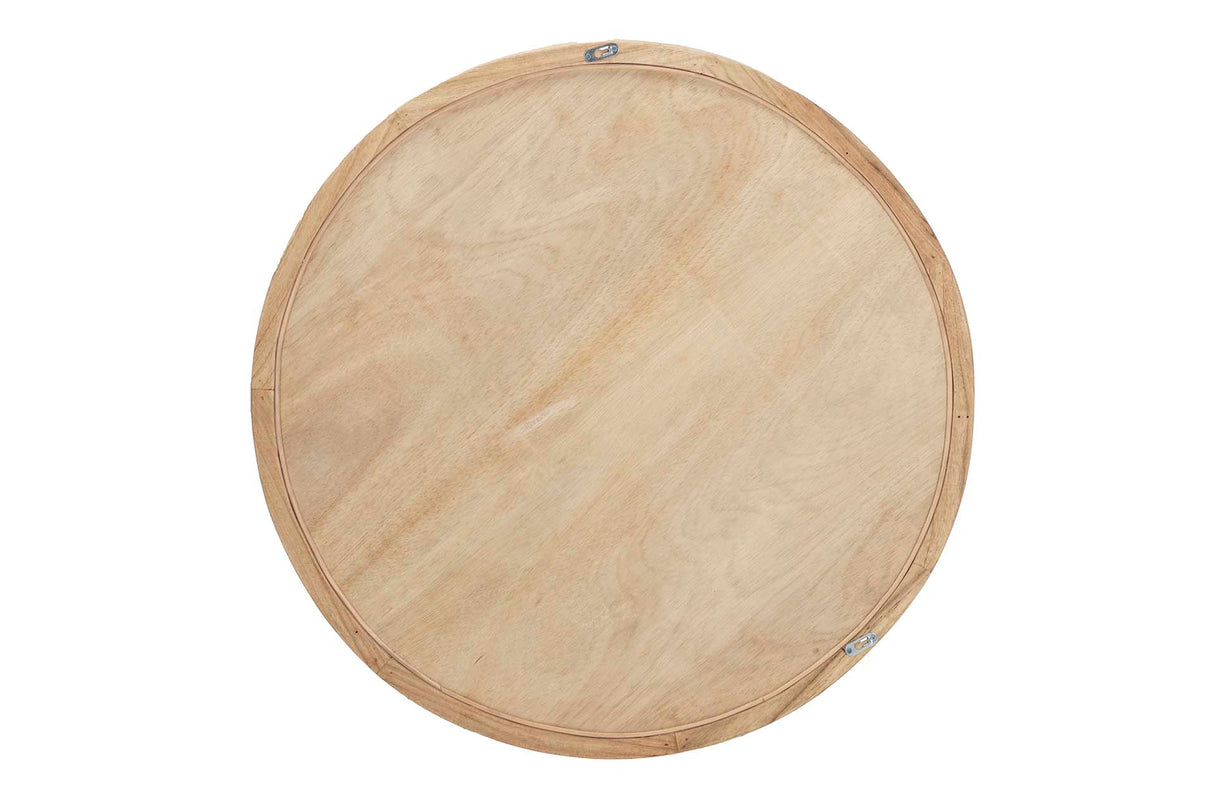 ESPEJO REDONDO MADERA MINDI NATURAL 90x5x90 CM