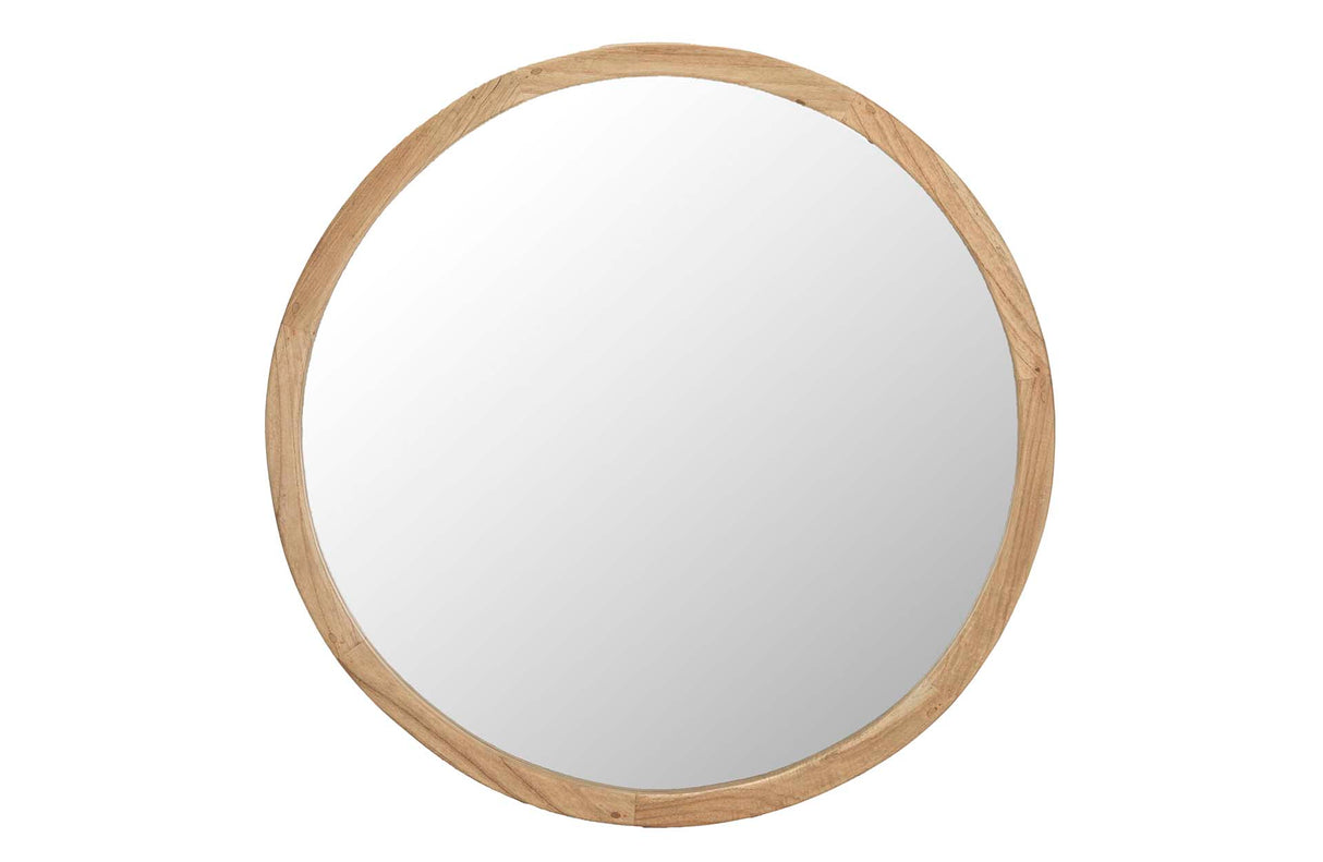 Miroir rond en bois naturel naturel 90x5x90 cm