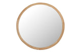 Natural Mindi Wood Round Mirror 90x5x90 cm