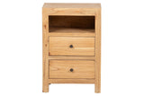 MESITA DE NOCHE 2 CAJONES MADERA MINDI 45x30x66C M