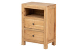 MESITA DE NOCHE 2 CAJONES MADERA MINDI 45x30x66C M