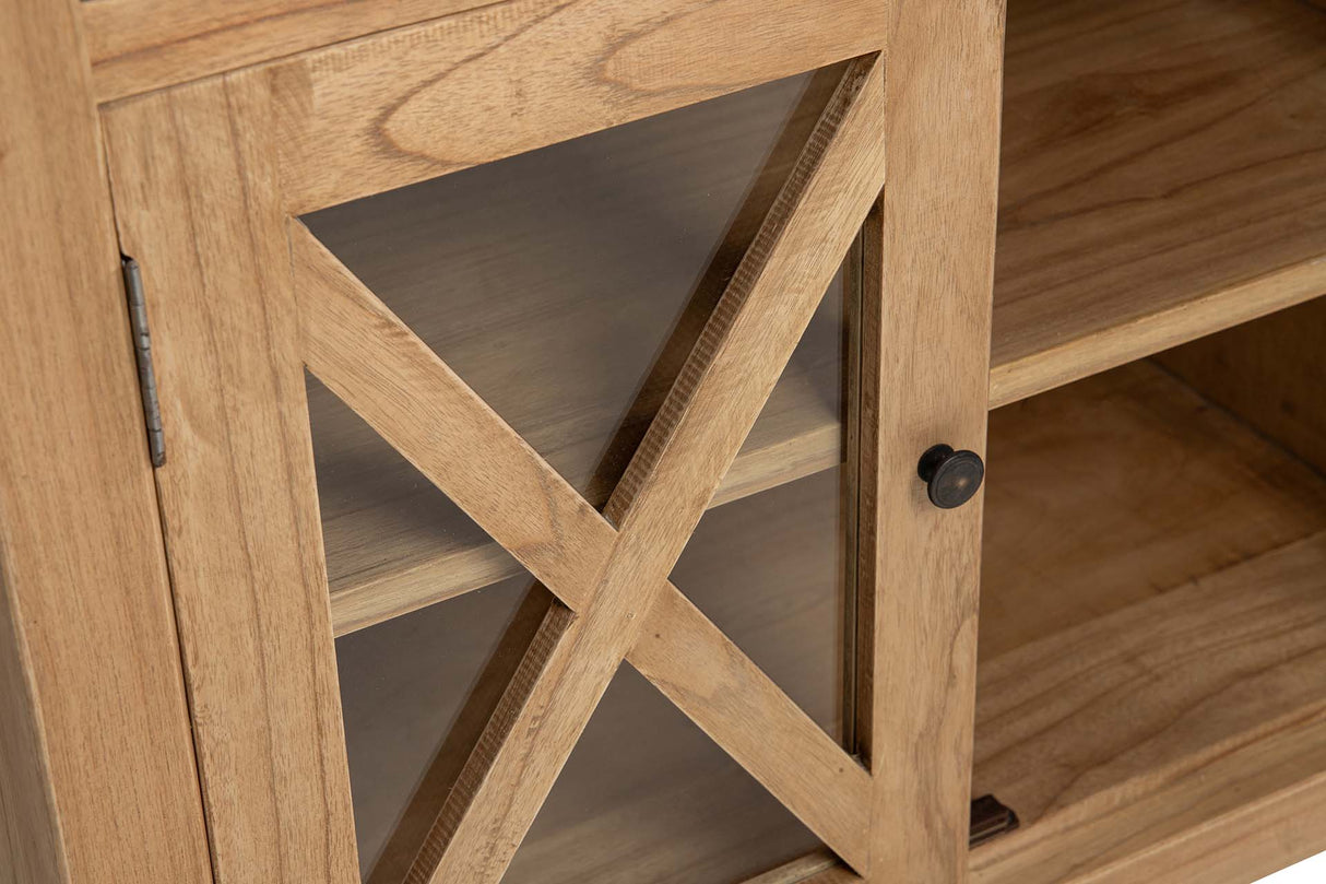 APARADOR MADERA MINDI CRISTAL MARRON 140x40x82 CM