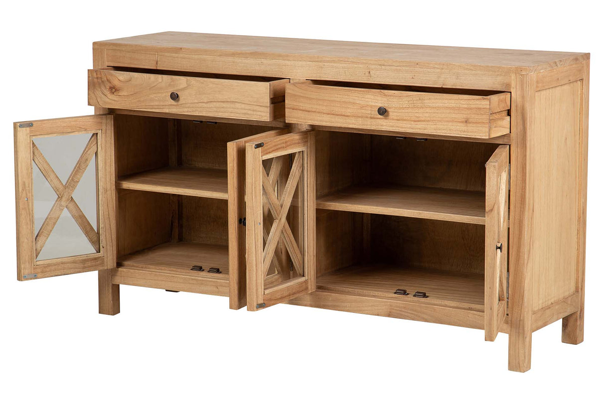 APARADOR MADERA MINDI CRISTAL MARRON 140x40x82 CM