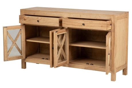 APARADOR MADERA MINDI CRISTAL MARRON 140x40x82 CM