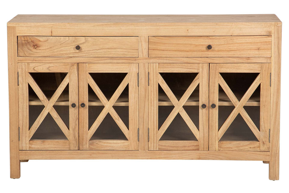 APARADOR MADERA MINDI CRISTAL MARRON 140x40x82 CM