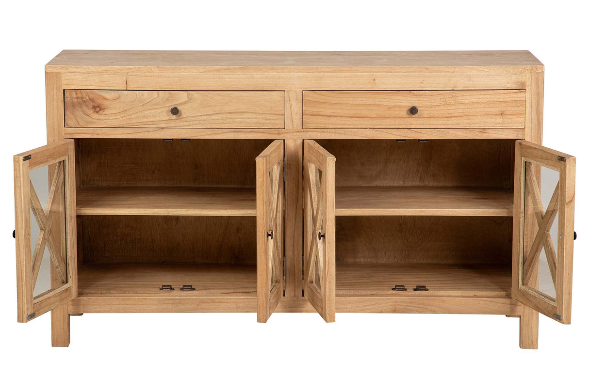 APARADOR MADERA MINDI CRISTAL MARRON 140x40x82 CM