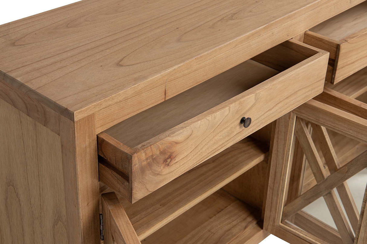 APARADOR MADERA MINDI CRISTAL MARRON 140x40x82 CM