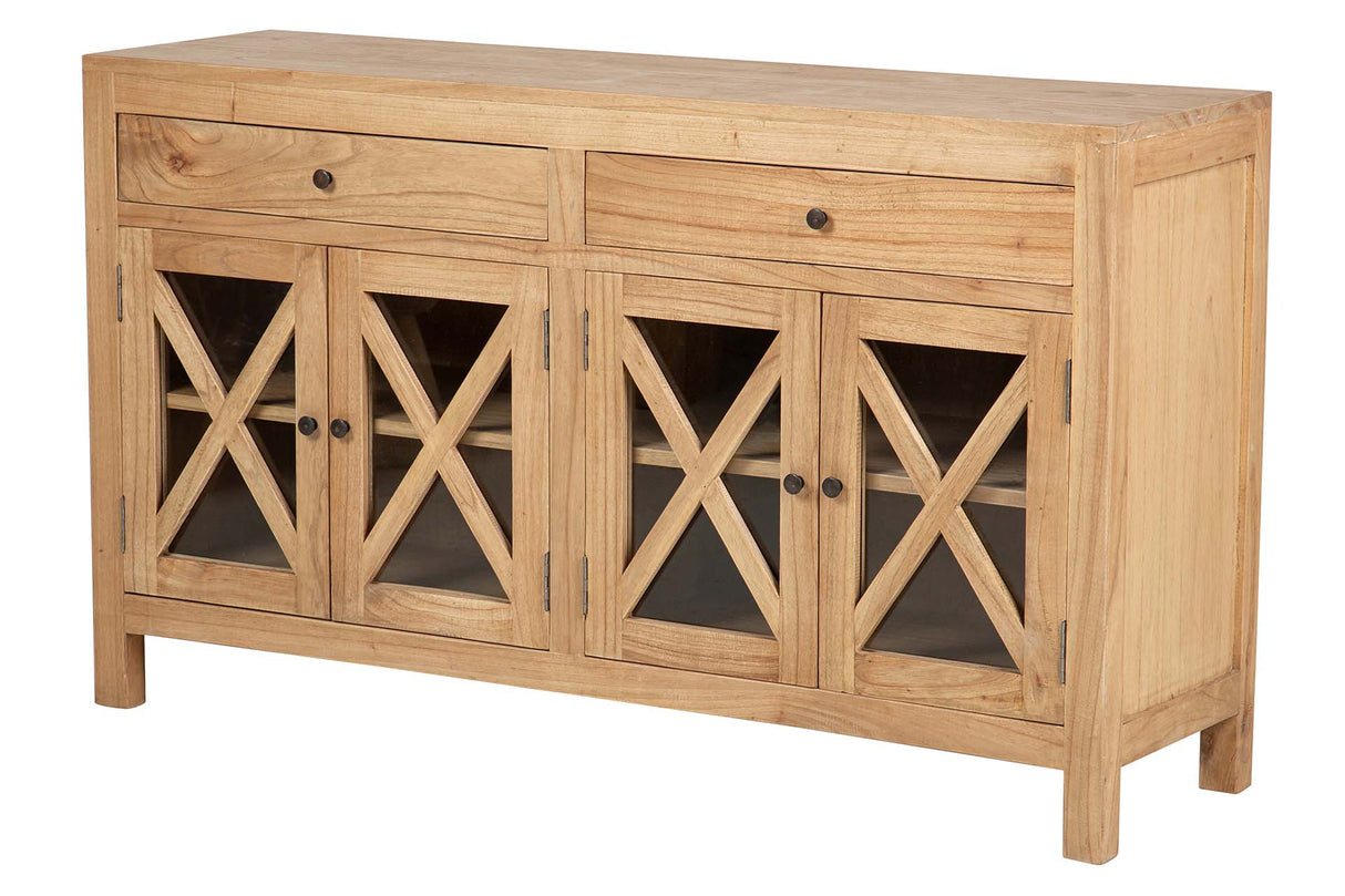 APARADOR MADERA MINDI CRISTAL MARRON 140x40x82 CM