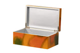 Conjunto 2 caixas de madeira douradas 25x15x11-20x12x8cm