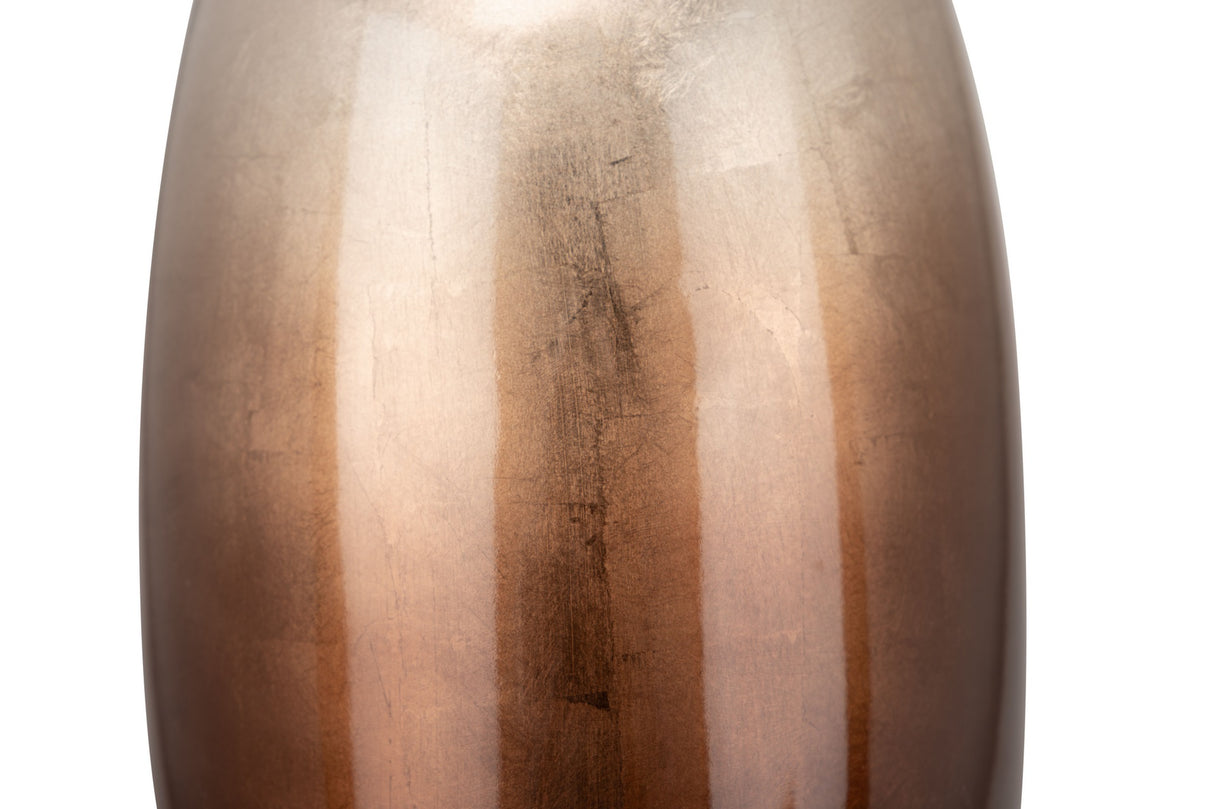 Ceram Vase. Brun argenté laqué 19.5x19,5x59 cm