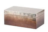 CAJA GR. MADERA LACADA PLATA MARRON 35x20x15 CM