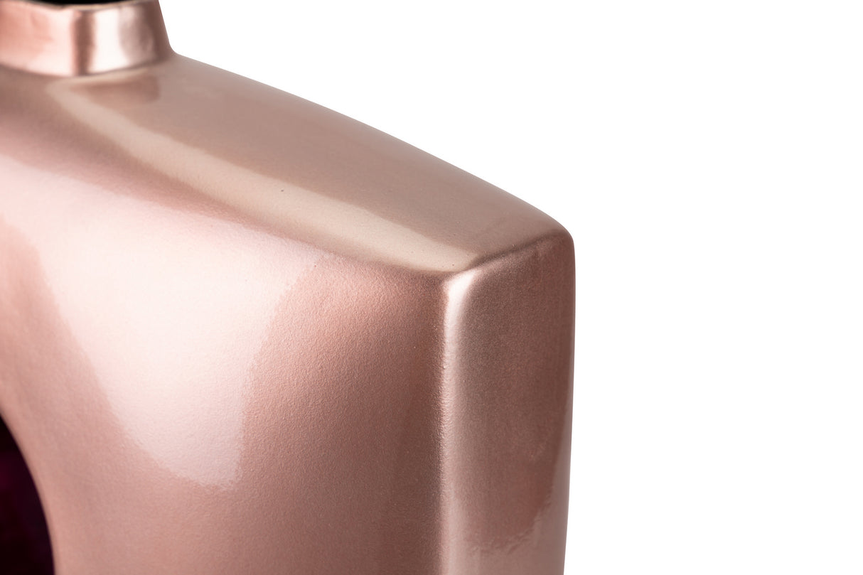 Vase en céramique laqué rose violet 27x12x38 cm