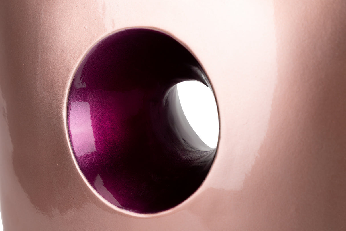 Vase en céramique laqué rose violet 27x12x38 cm