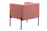 SILLON TEXTIL ROSA C/PATAS METAL NEGRO 70x65x75 CM