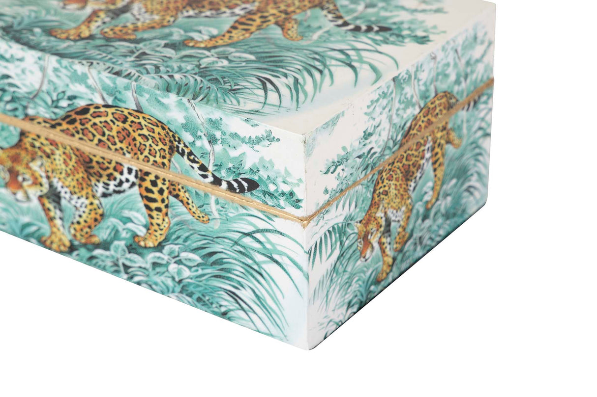 Setzen Sie 2 Boxen Leopardo 25x15x11/20x12x8 cm