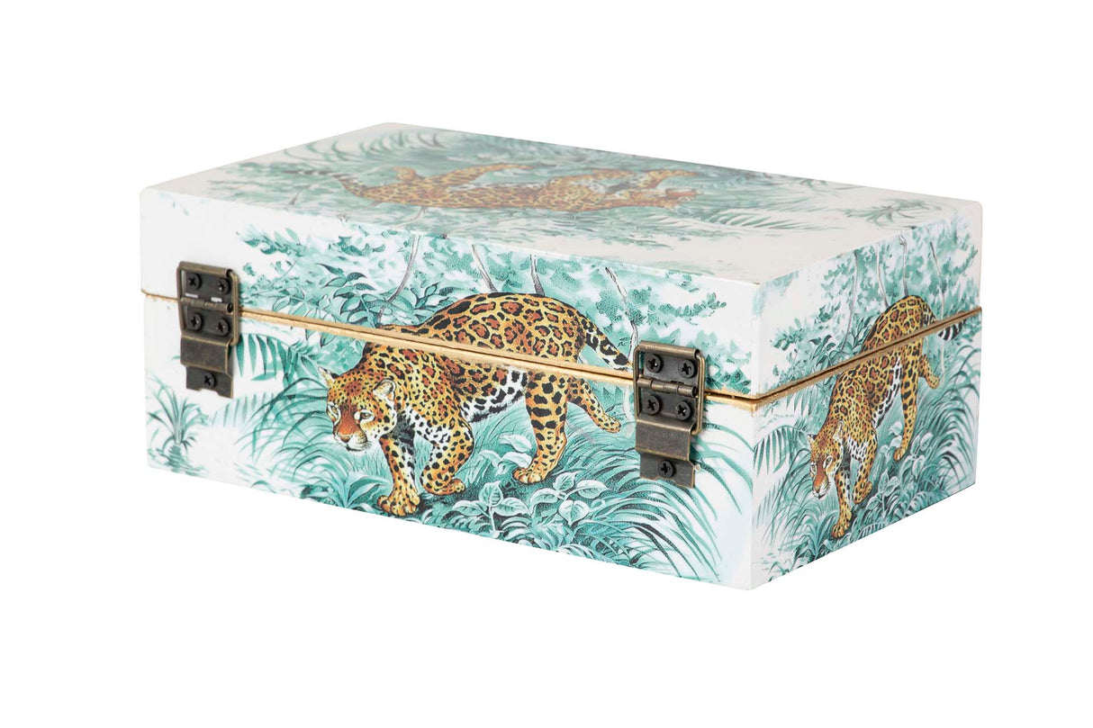 Setzen Sie 2 Boxen Leopardo 25x15x11/20x12x8 cm