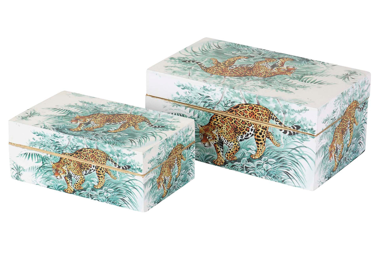 Set 2 caselle Leopardo 25x15x11/20x12x8 cm