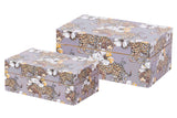 Setzen Sie 2 Boxen Leopardo 25x15x11/20x12x8 cm