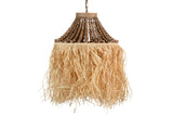 Rafia Wood Ball Chain Lamp 41x41x45cm