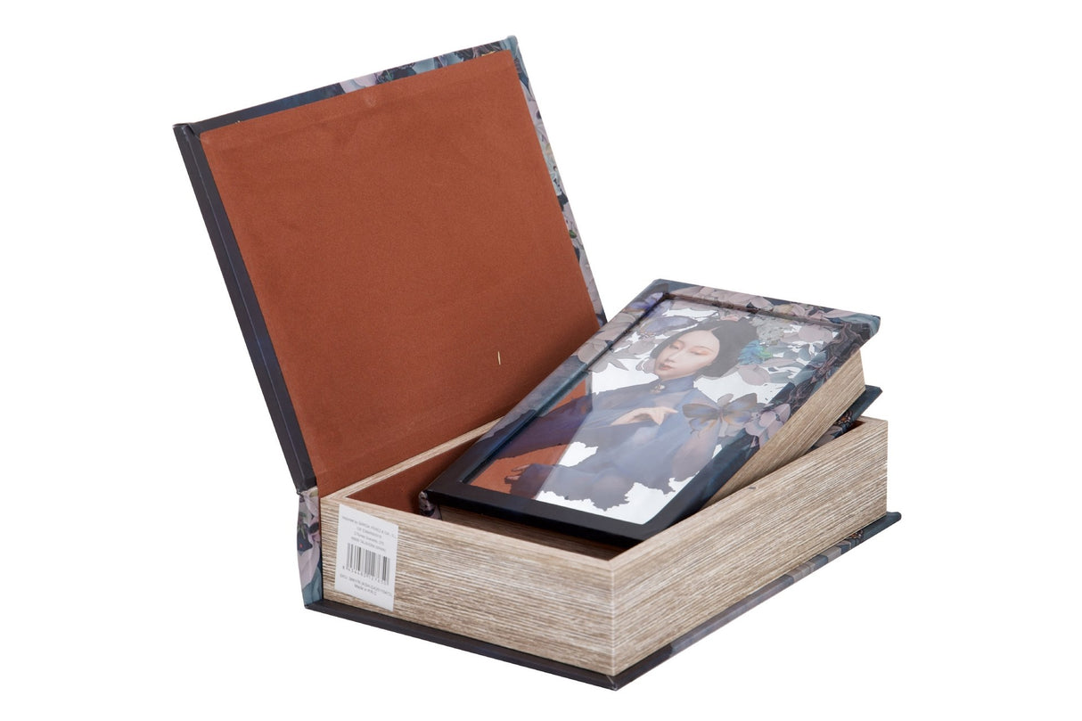 Set 2 Boxes Mirror Book 21x7x30 / 16x5x24 cm