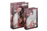 Set 2 Boxes Mirror Book 21x7x30 / 16x5x24 cm