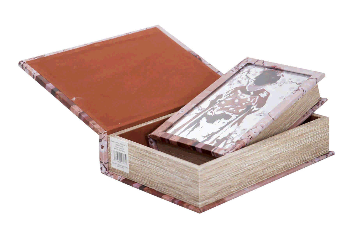 Conjunto 2 caixas Livro de espelho 21x7x30 / 16x5x24 cm