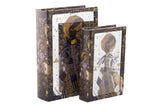 Set 2 Boxes Mirror Book 21x7x30 / 16x5x24 cm